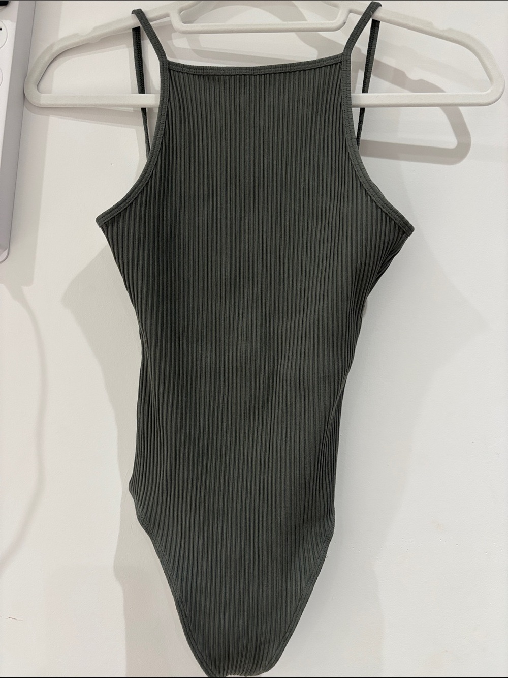 Wilfred Olive Ribbed Strapless-Style Bodysuit